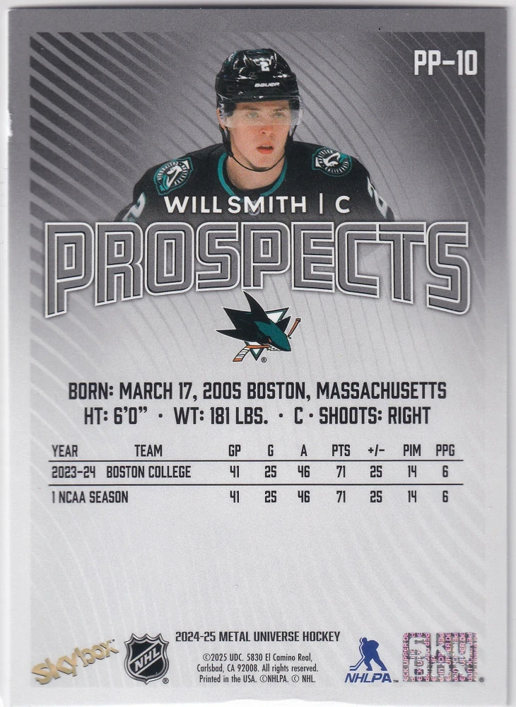 2024-25 UD Skybox Metal Universe - Will Smith - Prospects #PP-10