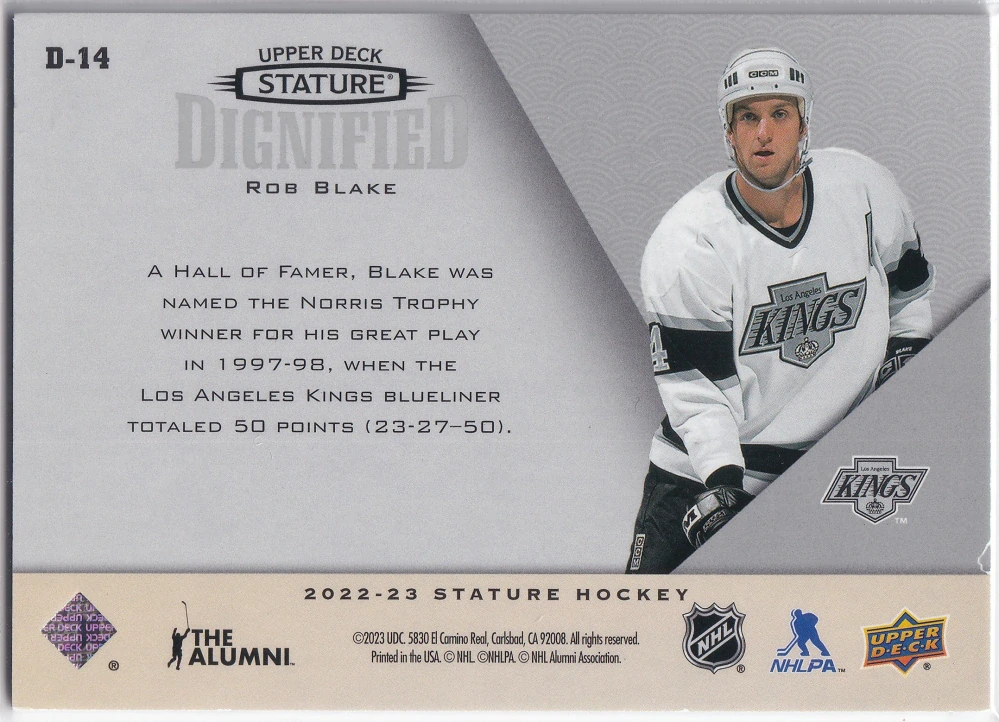 2022-23 UD Stature - Rob Blake - Dignified #D-14