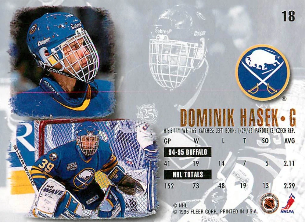 1995-96 Fleer Ultra - Dominik Hašek #18