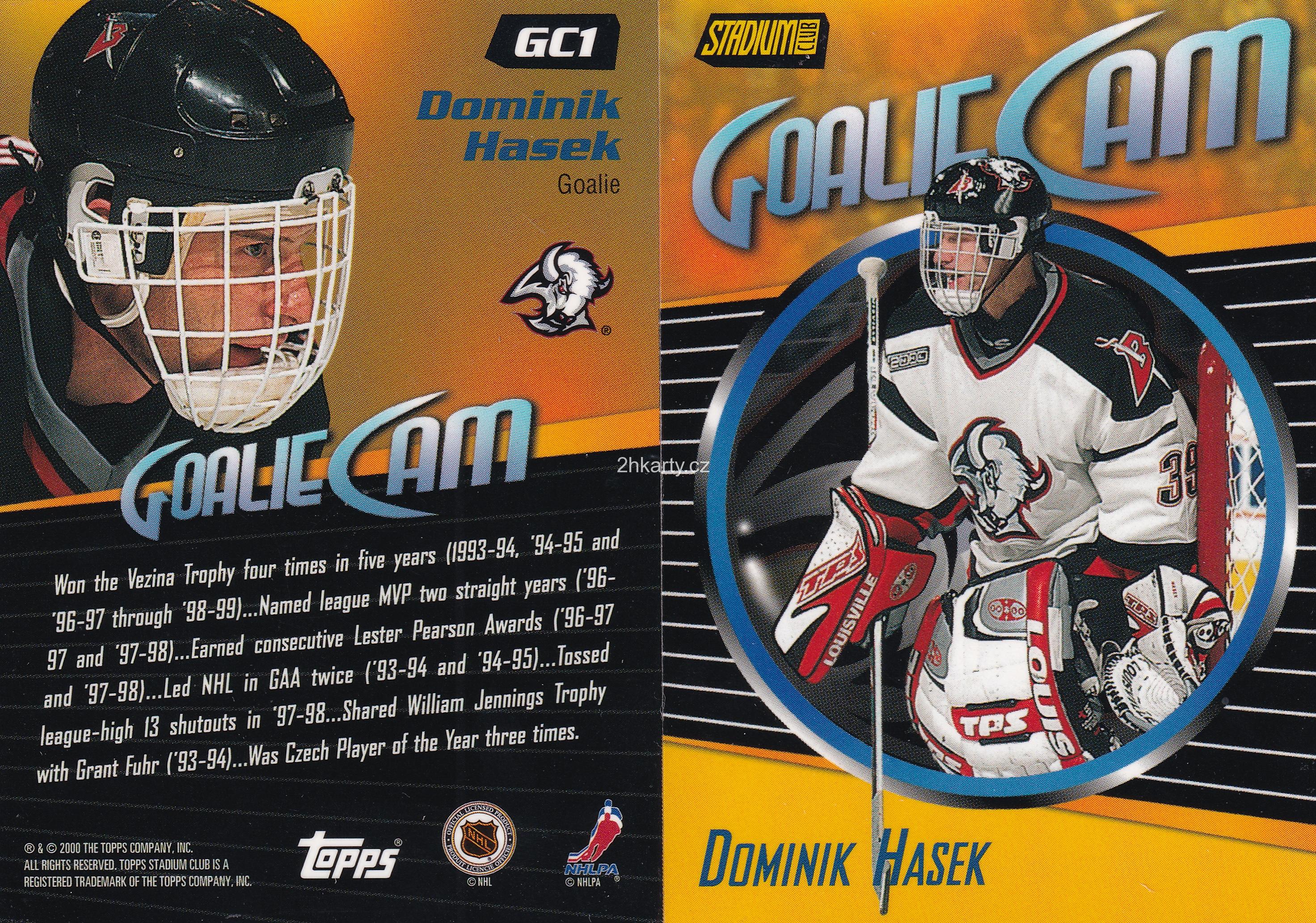 1999-00 Topps Stadium Club - Dominik Hašek - Goalie Cam