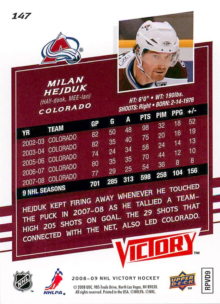 2008-09 UD Victory - Milan Hejduk #14