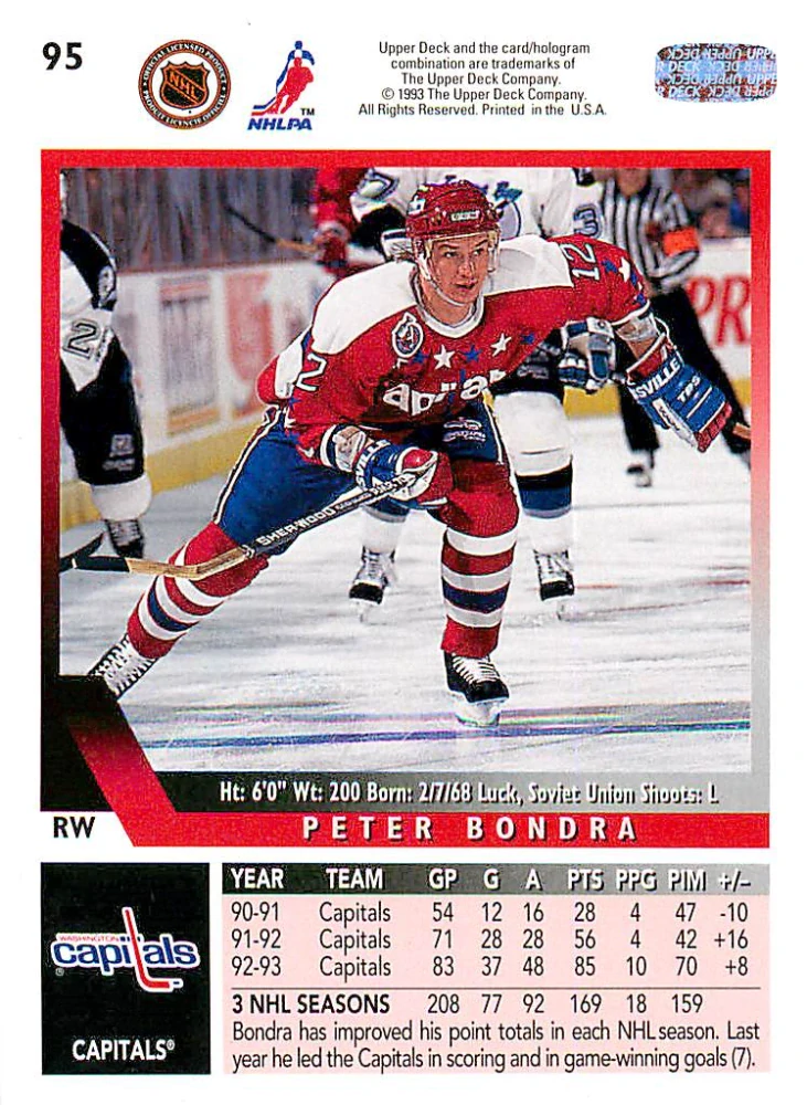 1993-94 UD Series 1 - Peter Bondra #95