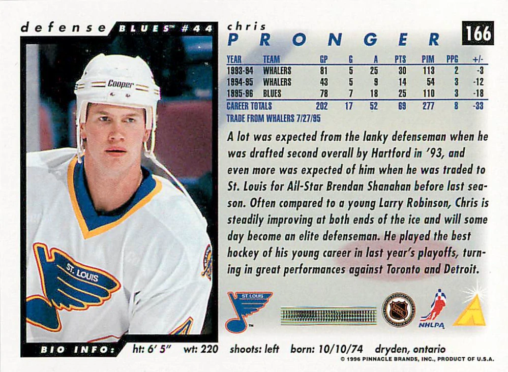 1996-97 Score - Chris Pronger #166