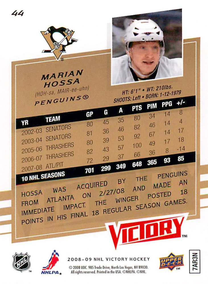 2008-09 UD Victory - Marián Hossa #44