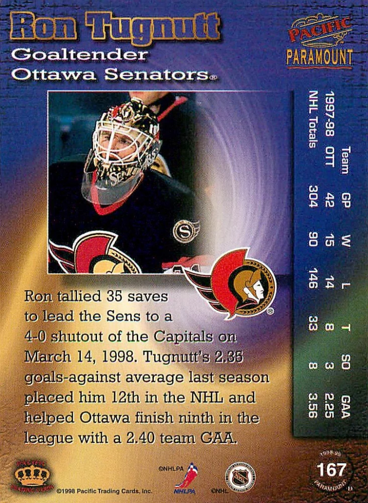 1998-99 Pacific Paramount - Ron Tugnutt #167