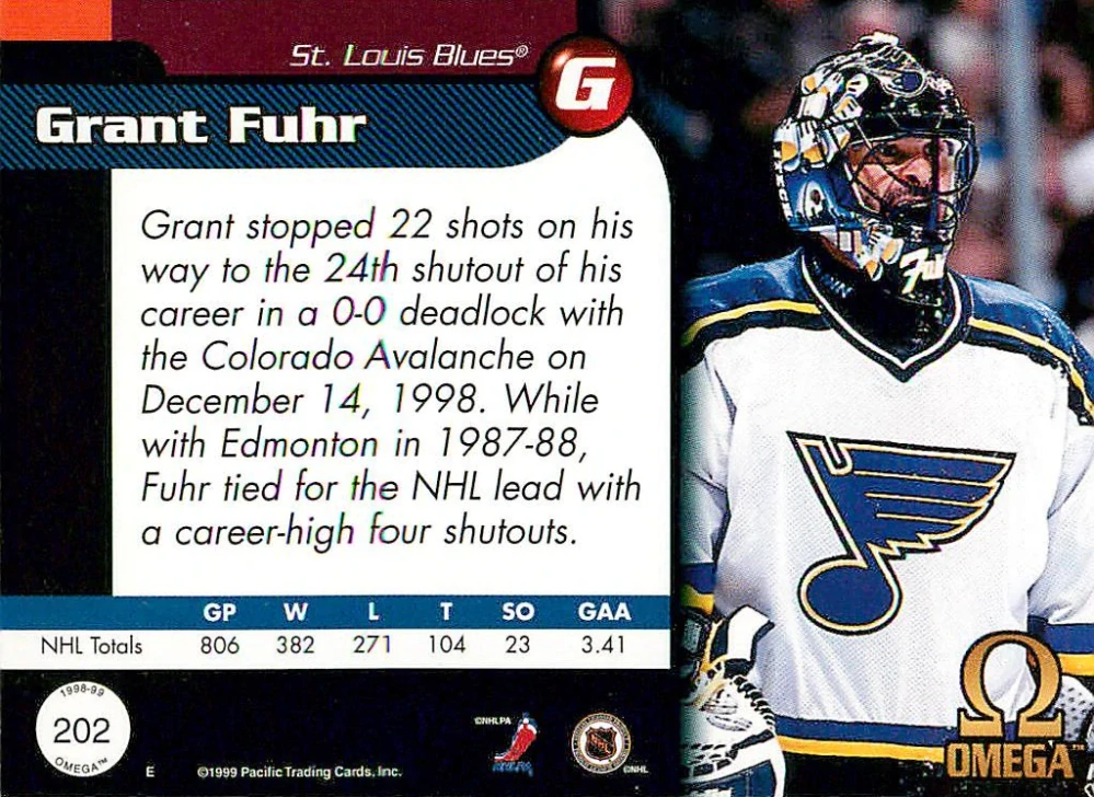 1998-99 Pacific Omega - Grant Fuhr #202