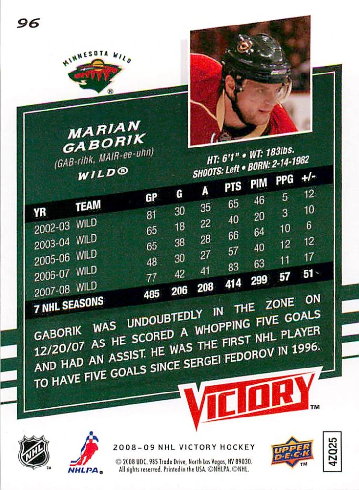 2008-09 UD Victory - Marián Gáborík #96