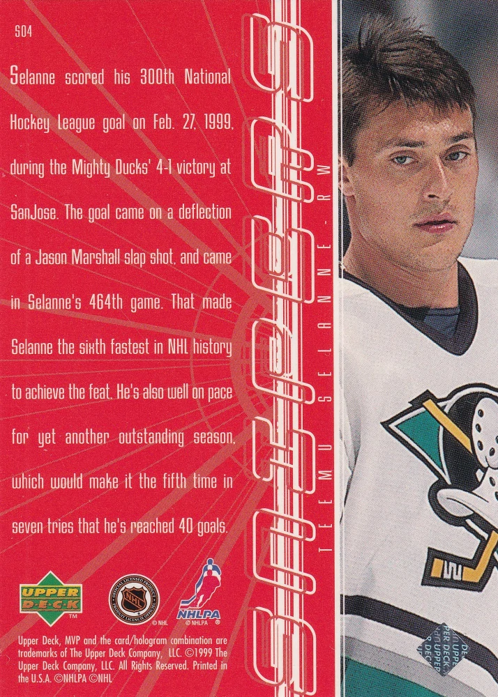 1998-99 UD MVP - Teemu Selanne - Snipers #S04