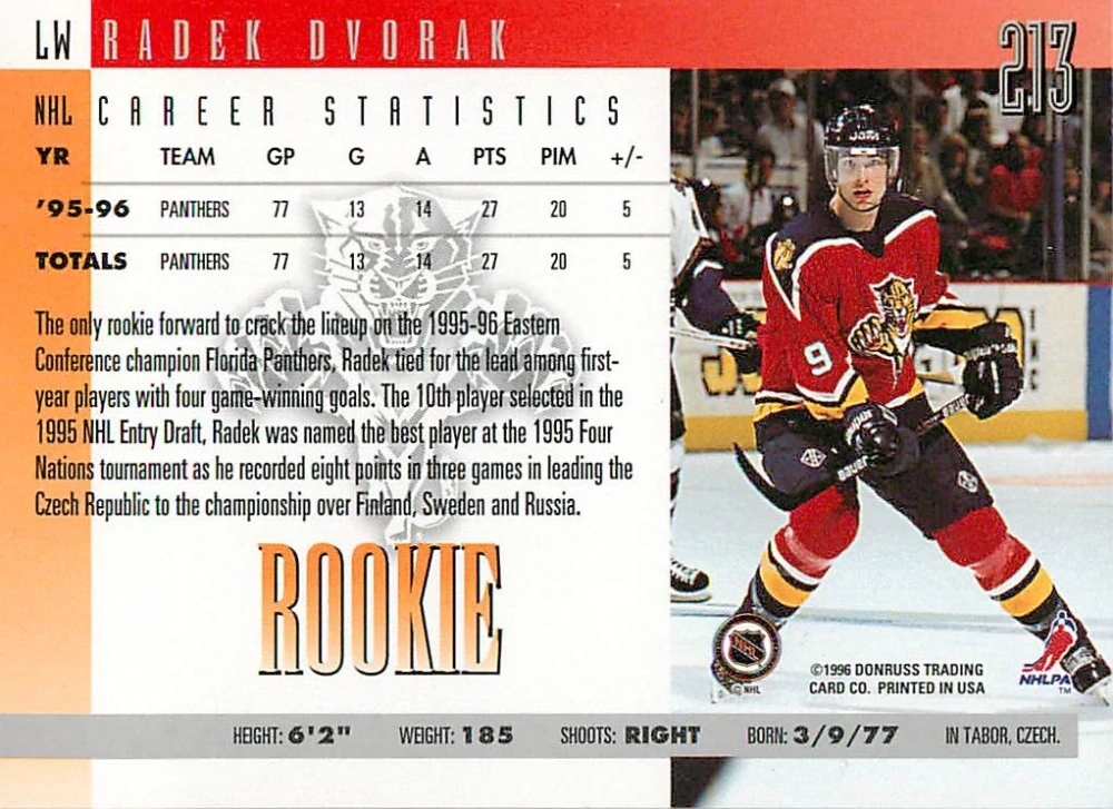 1996-97 Donruss - Radek Dvořák #213