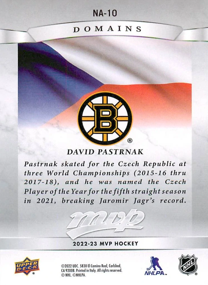 2022-23 UD MVP - David Pastrňák - Domains #NA-10