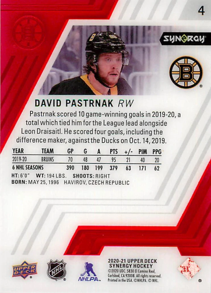 2020-21 UD Synergy - David Pastrňák #4