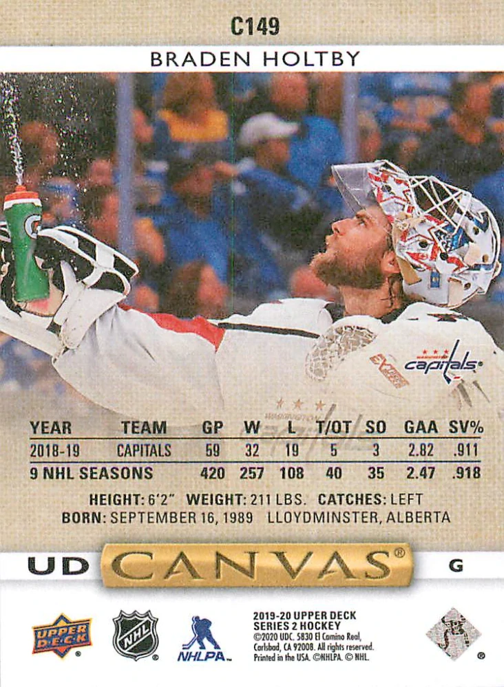 2019-20 UD Series 2 - Braden Holtby - Canvas #C149