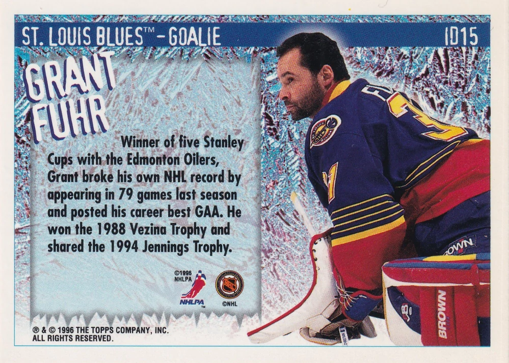 1996-97 Topps NHL Picks - Grant Fuhr - Ice D #ID15
