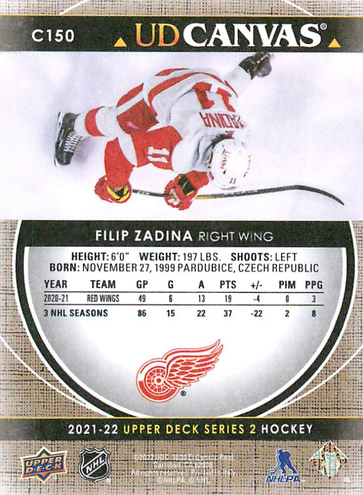 2021-22 UD Series 2 - Filip Zadina - Canvas #C150