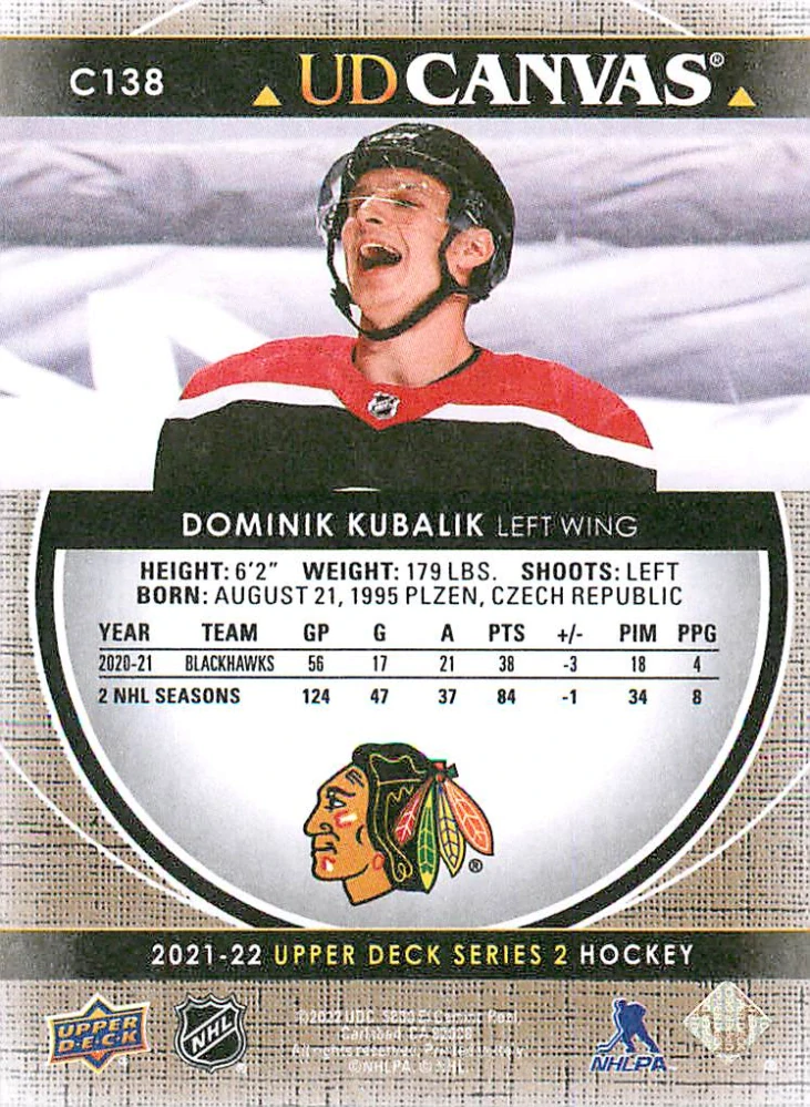 2021-22 UD Series 2 - Dominik Kubalík - Canvas #C138