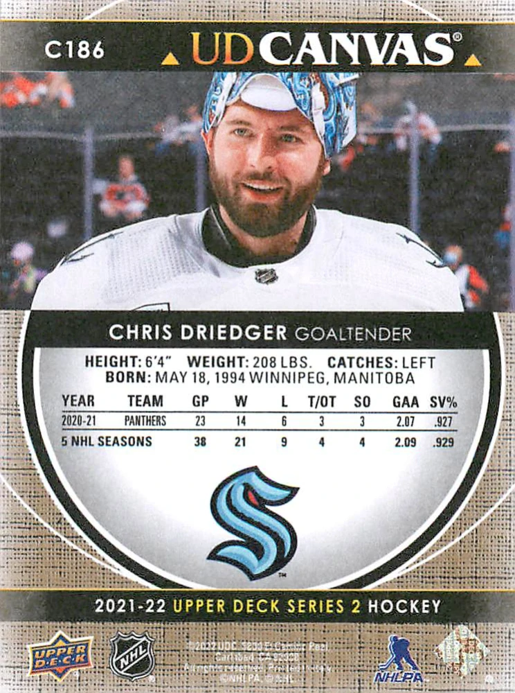 2021-22 UD Series 2 - Chris Driedger - Canvas #C186