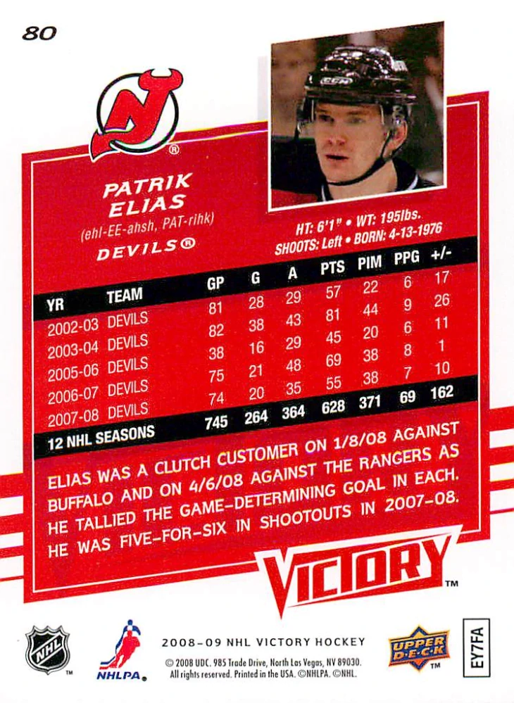 2008-09 UD Victory - Patrik Eliáš #80
