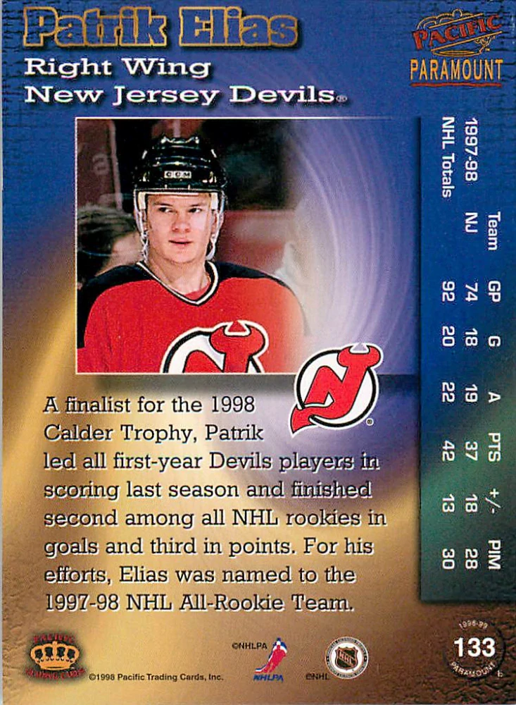 1998-99 Pacific Paramount - Patrik Eliáš #133