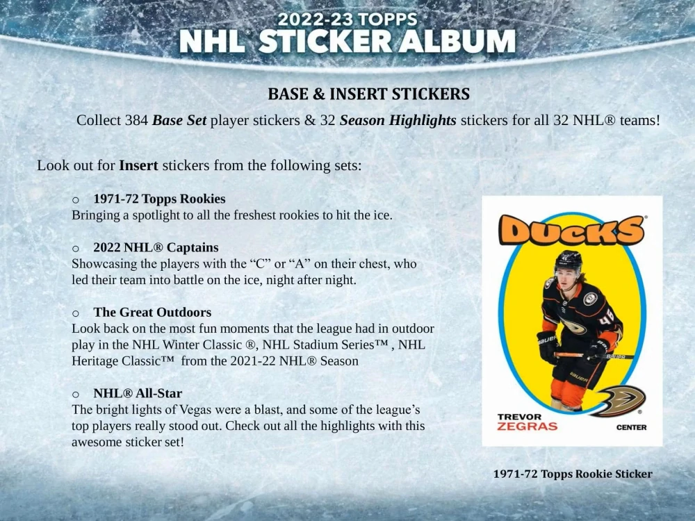 2022-23 Topps NHL Sticker Collection - balíček samolepek