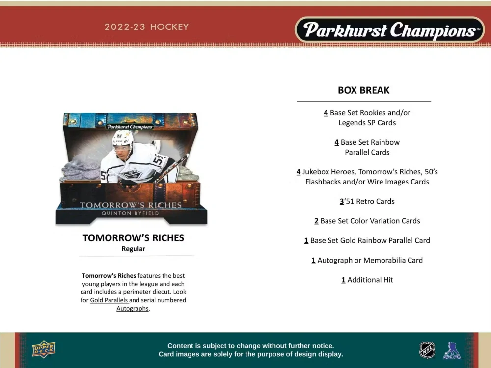 2022-23 UD Parkhurst Champions - Hobby box