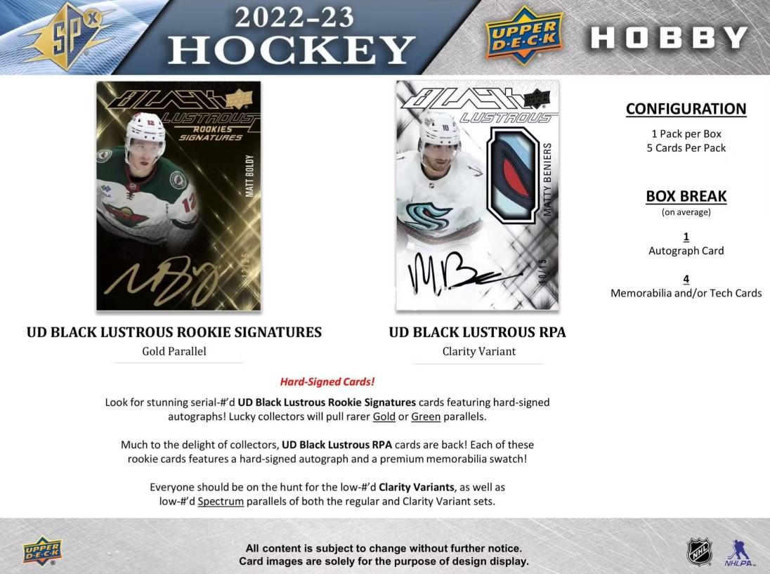 2022-23 UD SPx - Hobby box