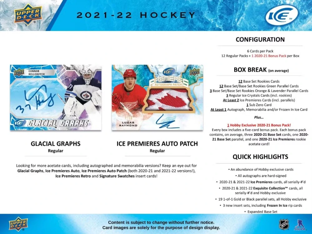 2021-22 UD Ice - Hobby box