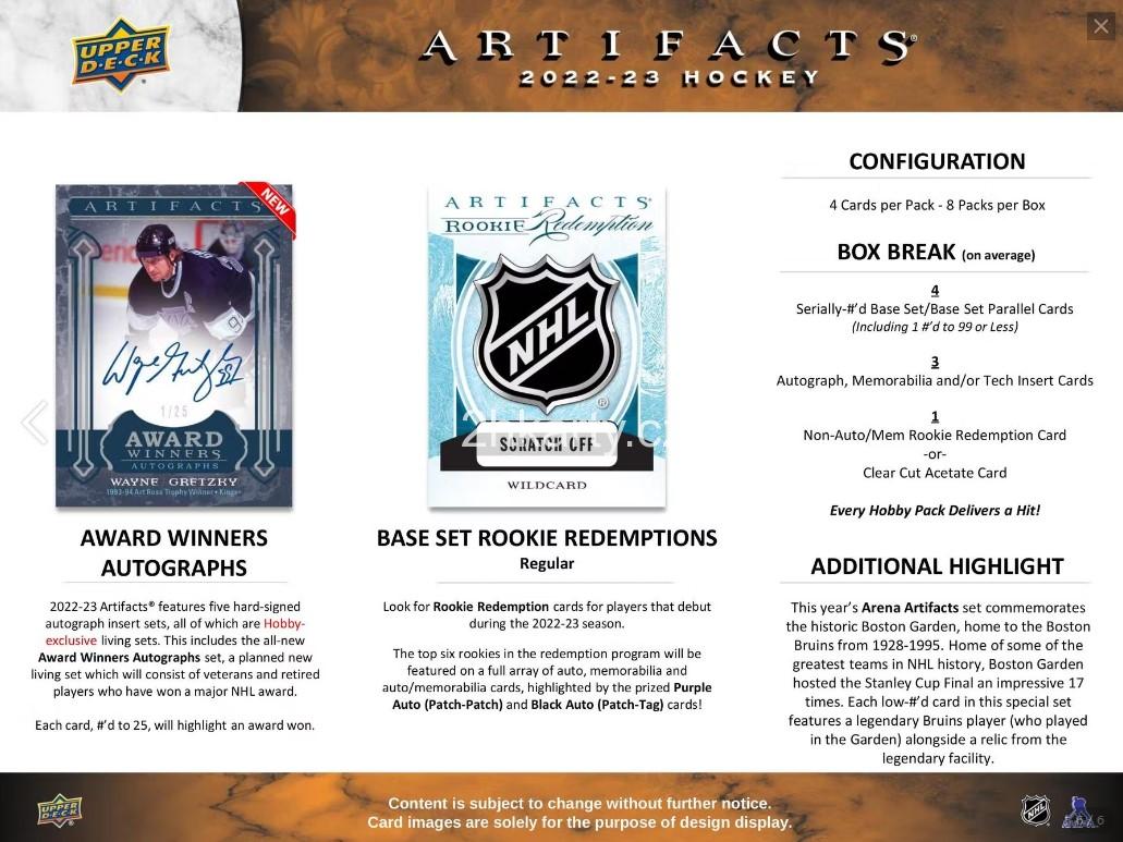 2022-23 UD Artifacts hobby box