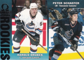 1999-00 Pacific Omega - Harold Druken, Peter Schaefer - Rookies