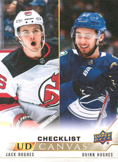 2022-23 UD Series 1 - Jack Hughes, Quinn Hughes - Canvas Checklist #C90