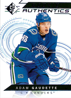 2018-19 UD SP - Adam Gaudette - Rookie Authentics Blue #135