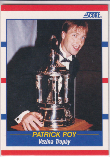 1990-91 Score - Patrick Roy - Vezina Trophy