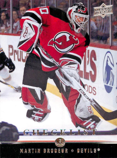 2008-09 UD Series 1 - Martin Brodeur - Checklist #199