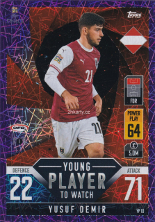 2022 Topps Match Attax 101 The Road To UEFA Nations League Finals - Yusuf Demir - Purple Foil