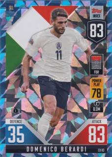 2022 Topps Match Attax 101 The Road To UEFA Nations League Finals - Domenico Berardi - Blue Crystal
