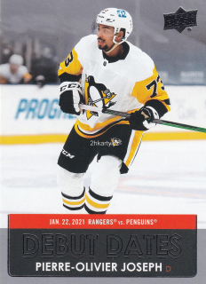 2021-22 UD Series 1 - Pierre-Olivier Joseph - Debut Dates