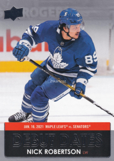 2021-22 UD Series 1 - Nick Robertson - Debut Dates