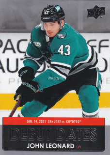 2021-22 UD Series 1 - John Leonard - Debut Dates