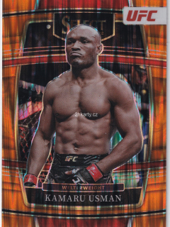 2022 Panini Select UFC - Kamaru Usman - Orange Flash Prizm