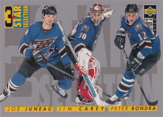 1996-97 UD Collectors Choice - Joe Juneau, Jim Carey, Peter Bondra - 3 Star Selection #334