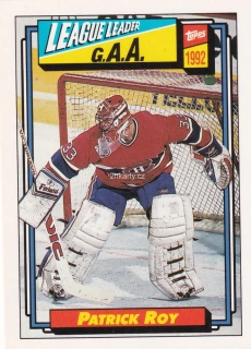 1992-93 Topps - Patrick Roy - League Leader g.a.a.
