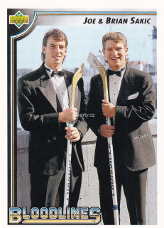 1992-93 UD Series - Joe Sakic, Brian Sakic - Bloodlines