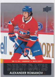 2021-22 UD Series 1 - Alexander Romanov - Debut Dates