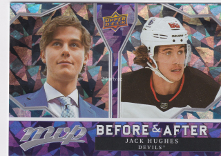 2021-22 UD MVP - Jack Hughes - Before & After