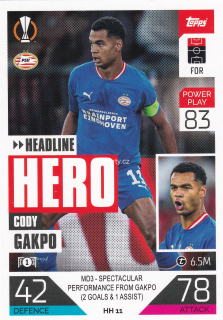 2022-23 Topps Match Attax UCL - Cody Gakpo - Headline Hero