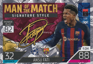 2022-23 Topps Match Attax UCL - Ansu Fati - Man of the Match Signature Style