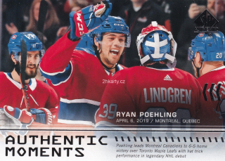 2019-20 UD SP Authentic - Ryan Poehling - Authentic Moments