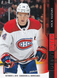 2020-21 UD Series 1 - Nick Suzuki - Debut Dates