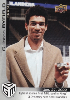 2021-22 UD Game Dated Moments - Quinton Byfield - First NHL Goal