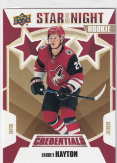 2019-20 UD Credentials - Barrett Hayton - Star Of The Night