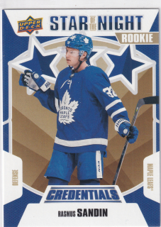 2019-20 UD Credentials - Rasmus Sandin - Star Of The Night